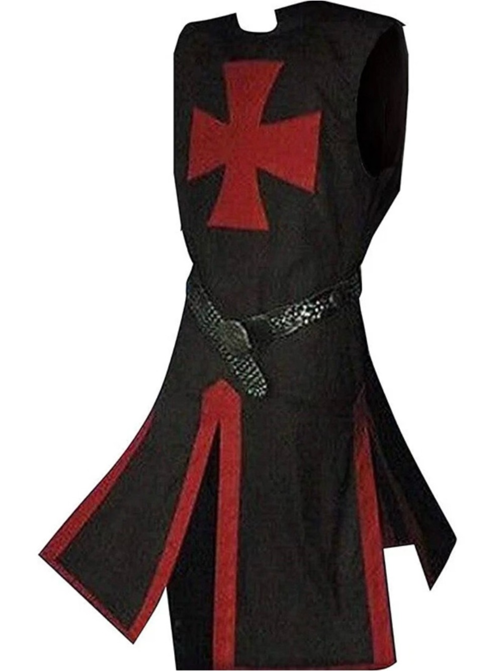Black and Red Medieval Knight Tunic for Men